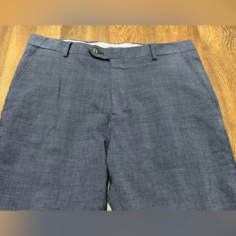 Jos. A. Bank Blue Brr Comfort Flat Front Dress Pants Trousers Wool Size 34x32
